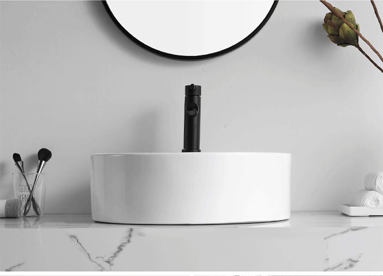 Keramični umivalnik stenski umetniški umivalnik kvadratni umivalnik WC hotelski umivalnik (3)