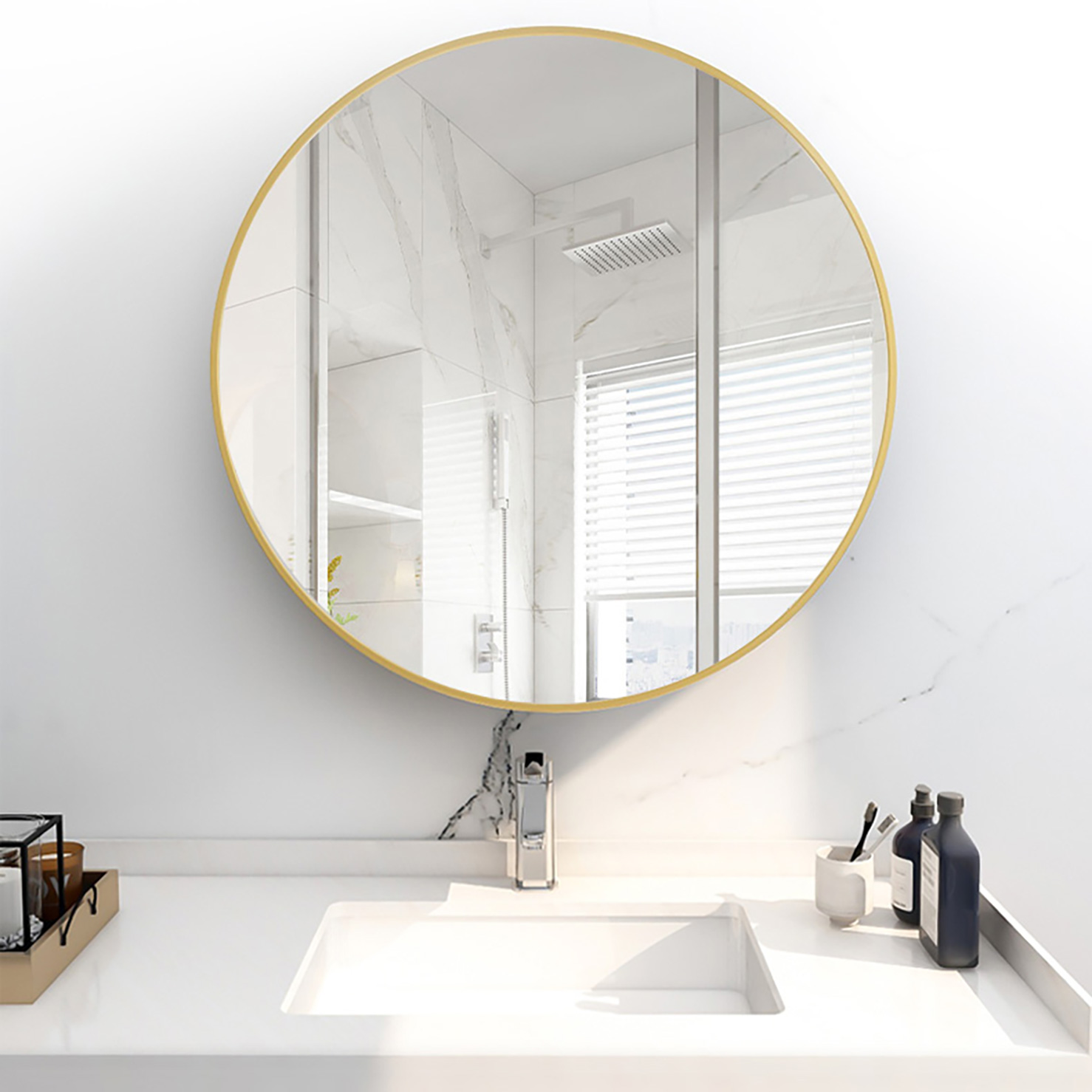 თანამედროვე-მრგვალი-მეტალის-ჩარჩო-ტუალეტის-სარკე--კედელზე დამონტაჟებული-შხაპი-ვერცხლის წრე-სარკე-აბაზანისთვის-12