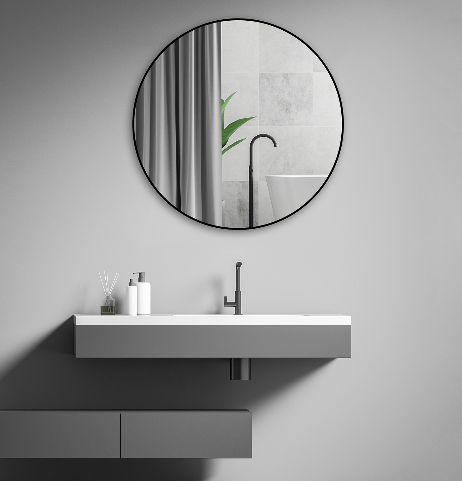Modern-Rûn-Metalen-Frame-Toilet-Spiegel--Muor-monteare-Douche-Sulveren-sirkel-spegel-Foar-Badkeamer-7