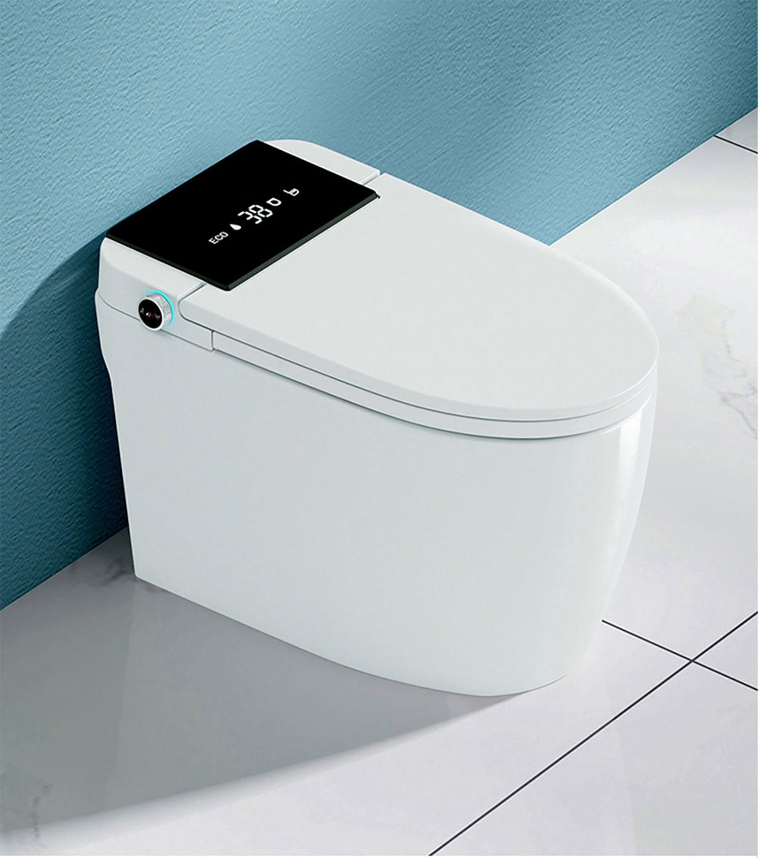 Best intelligent toilet electrique nightlight foot sensor flushing bathroom bowl ceramic toilet smart (1)