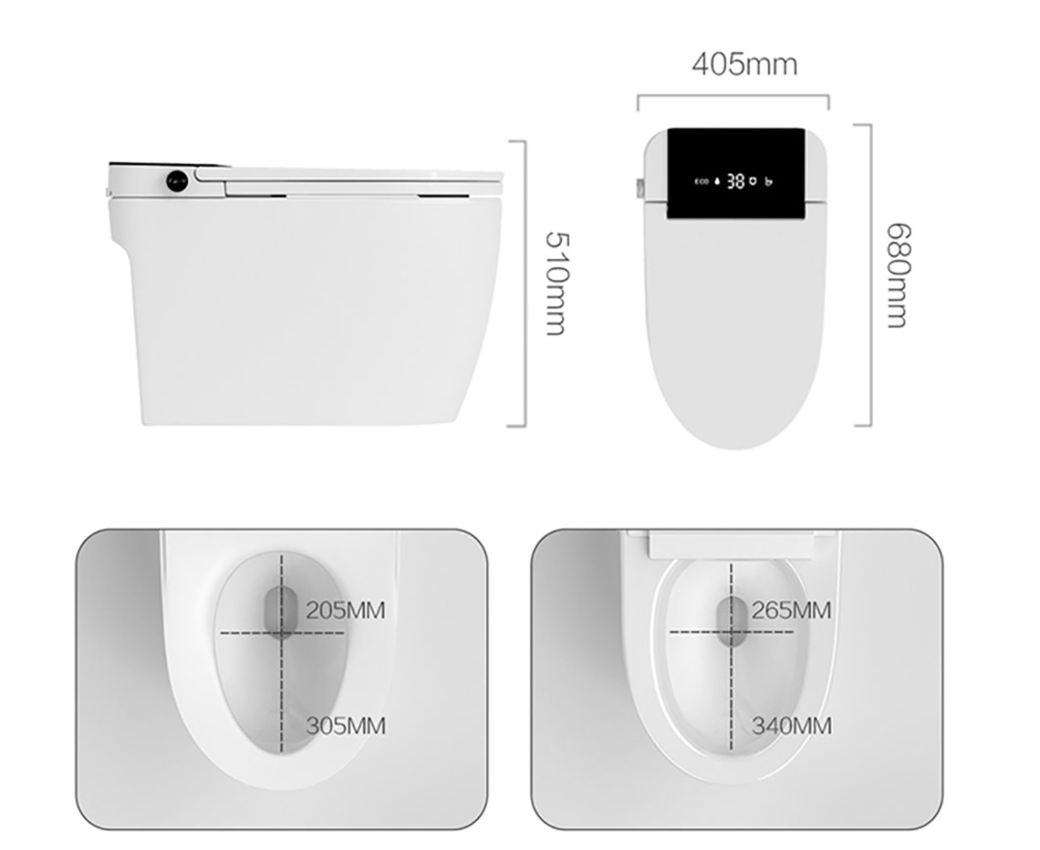 Best intelligent toilet electrique nightlight foot sensor flushing bathroom bowl ceramic toilet smart (2)