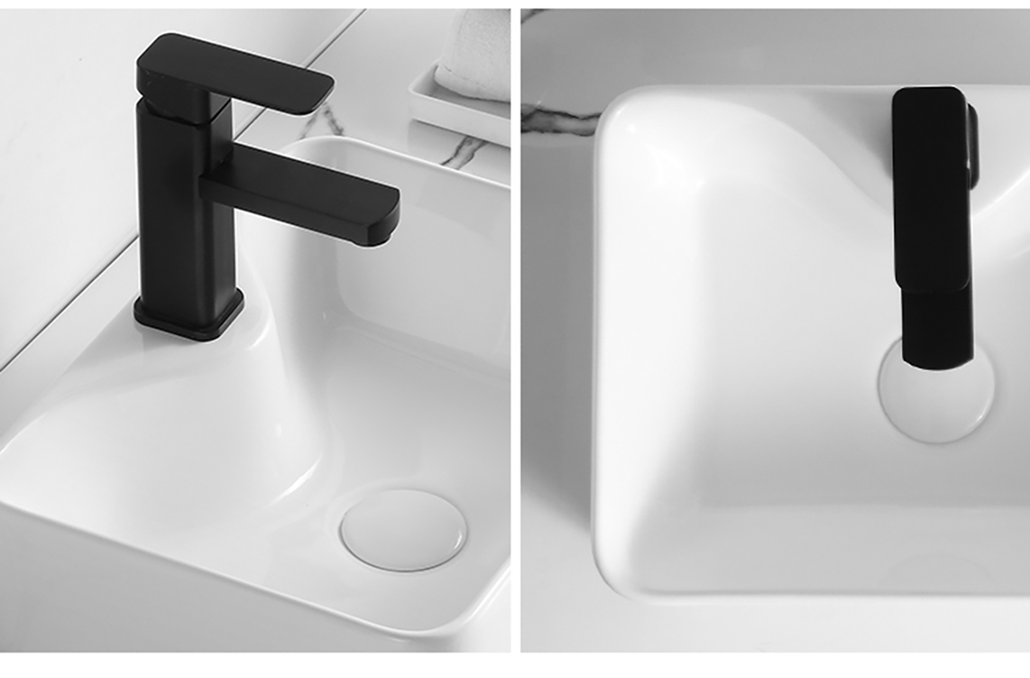Ceramic wash basin wall mounted art basin square washbasin toilet hotel washbasin (8)