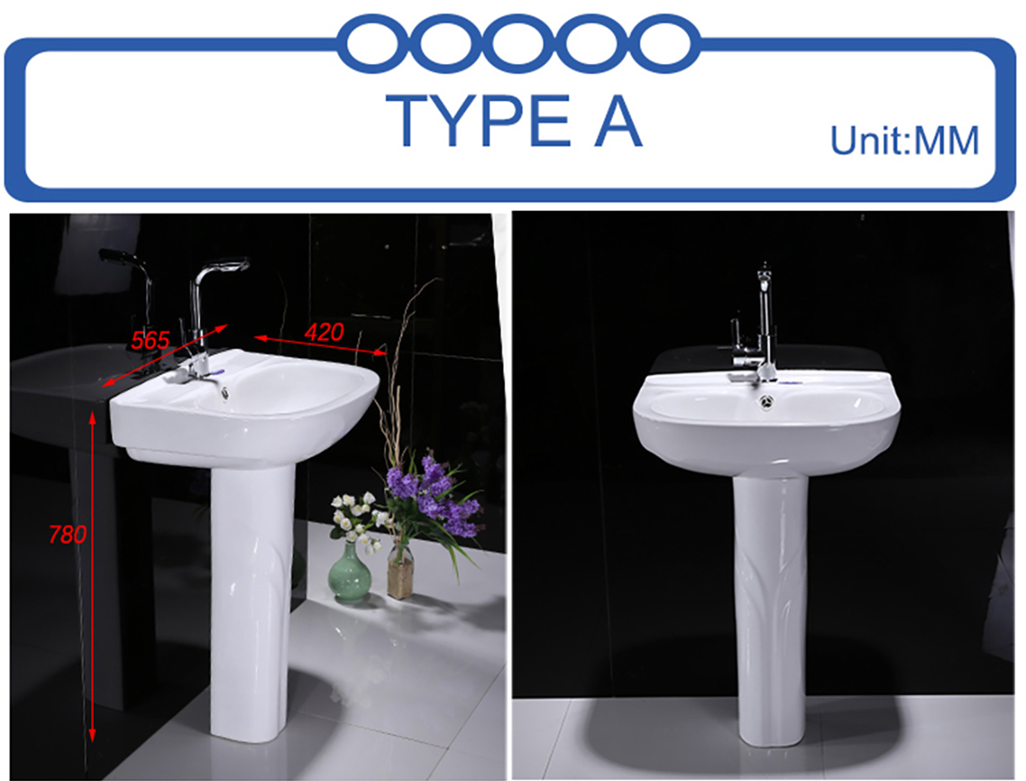 Hand Washing Alone Ceramic Washing Pedestal Artificial Stone Basin Sink Luxury Bathroom (1)