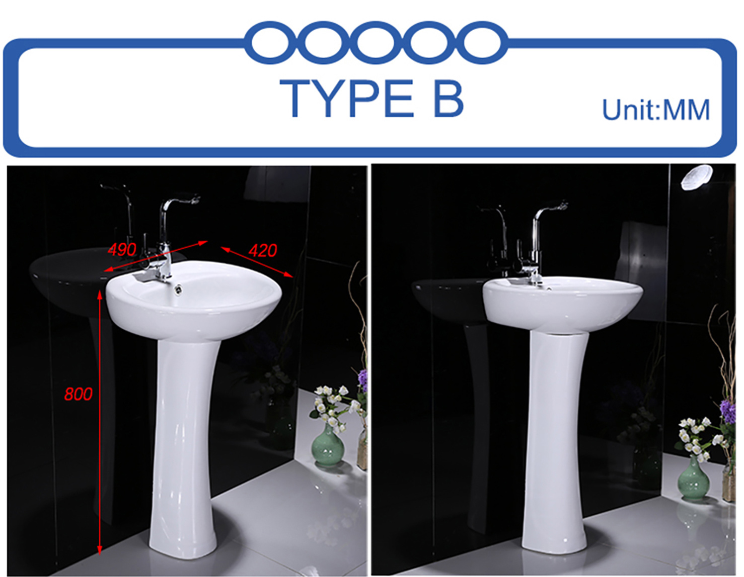 Hand Washing Alone Ceramic Washing Pedestal Artificial Stone Basin Sink Luxury Bathroom (3)
