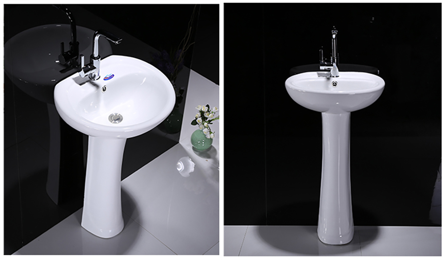 Hand Washing Alone Ceramic Washing Pedestal Artificial Stone Basin Sink Luxury Bathroom (4)