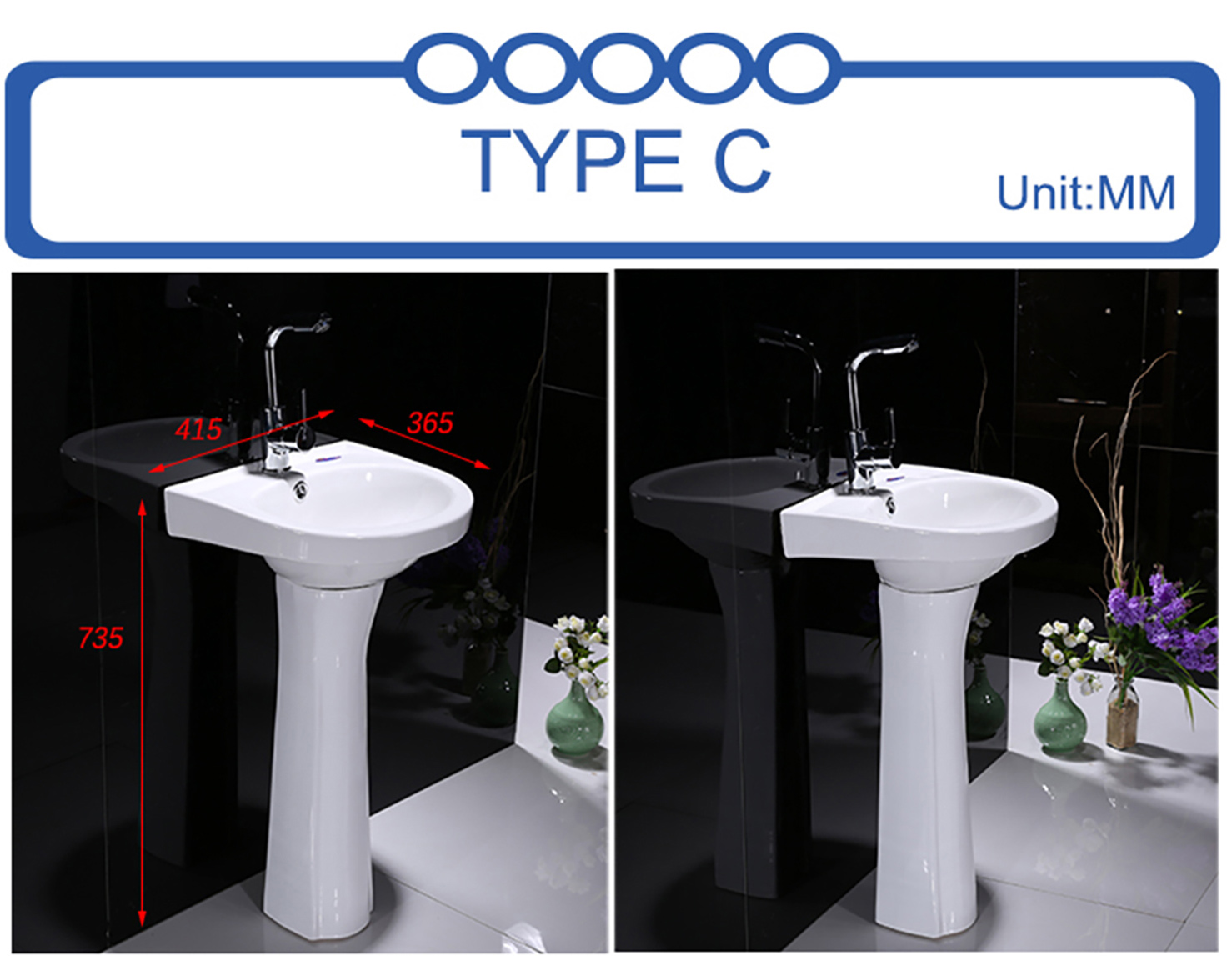 Hand Washing Alone Ceramic Washing Pedestal Artificial Stone Basin Sink Luxury Bathroom (5)