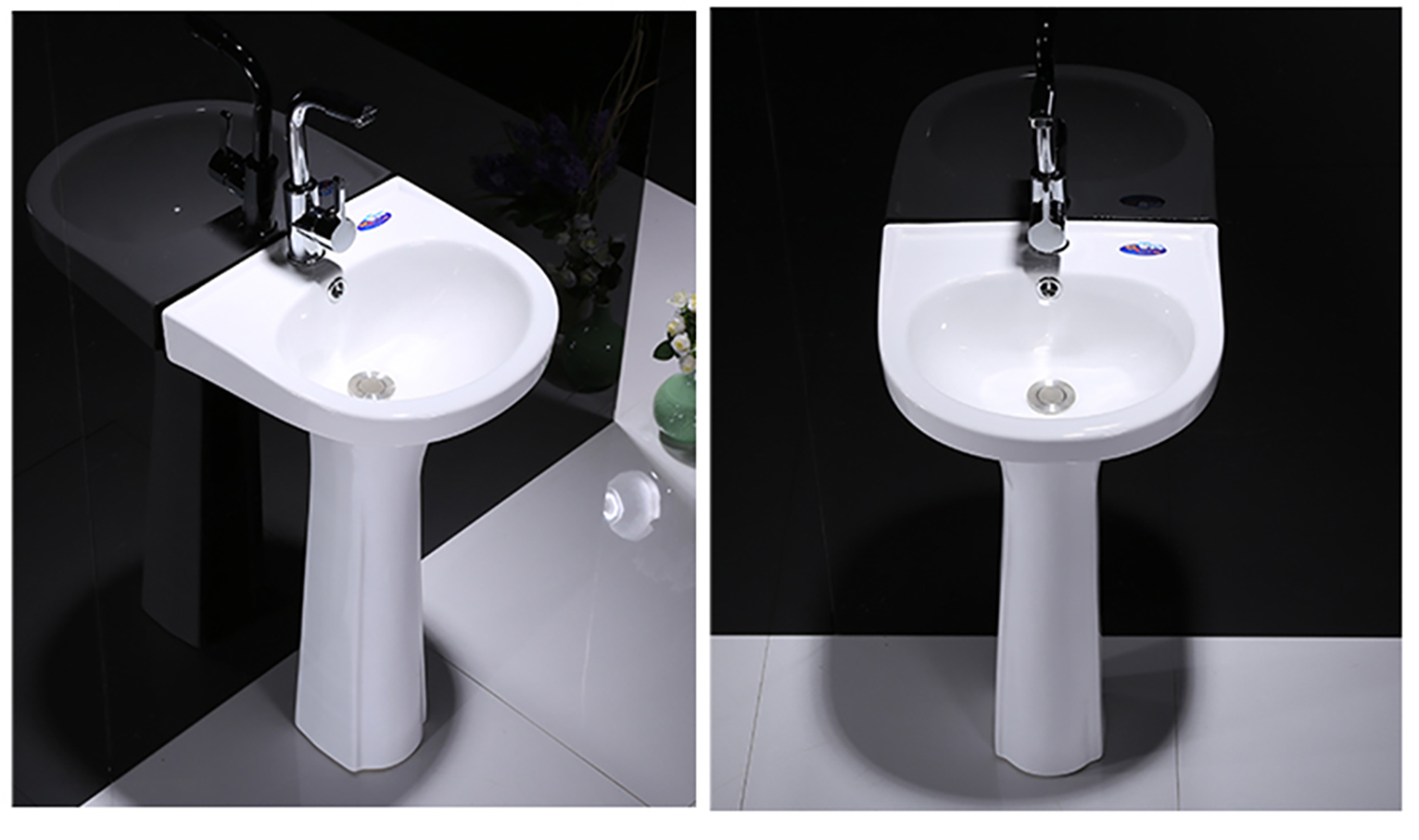 Hand Washing Alone Ceramic Washing Pedestal Artificial Stone Basin Sink Luxury Bathroom (6)