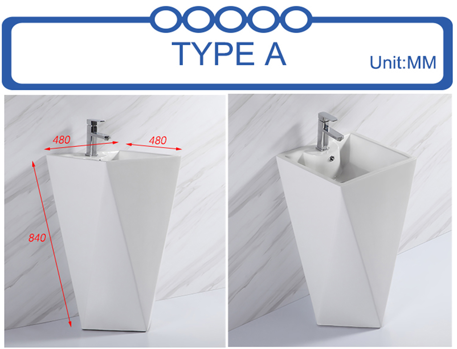 Luxury Modern Freestanding Glossy White Art Ceramic Deep Height Hand Wash Basin Sink With Good Price (1)