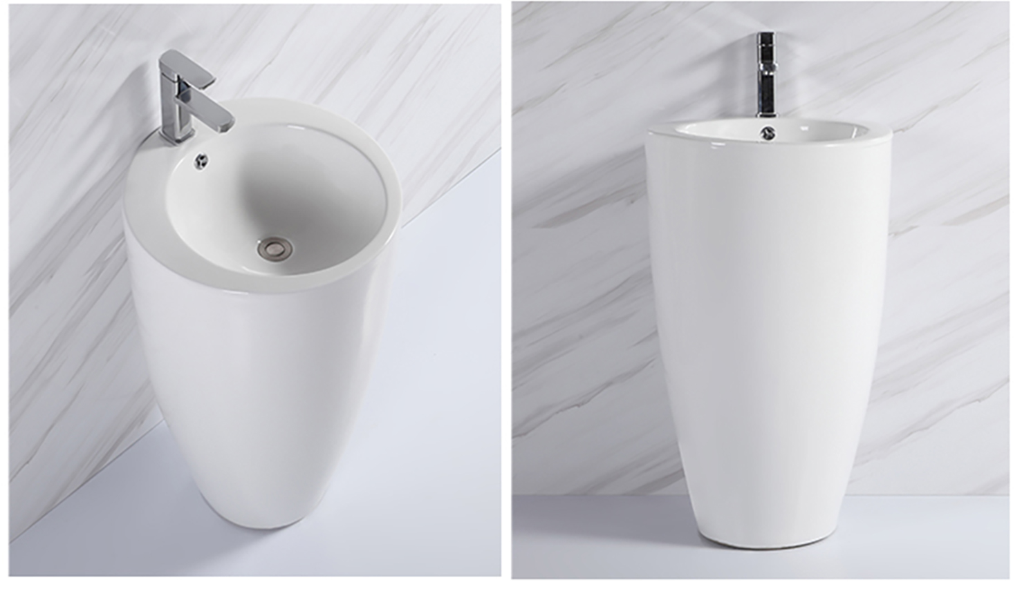 Luxury Modern Freestanding Glossy White Art Ceramic Deep Height Hand Wash Basin Sink With Good Price (6)