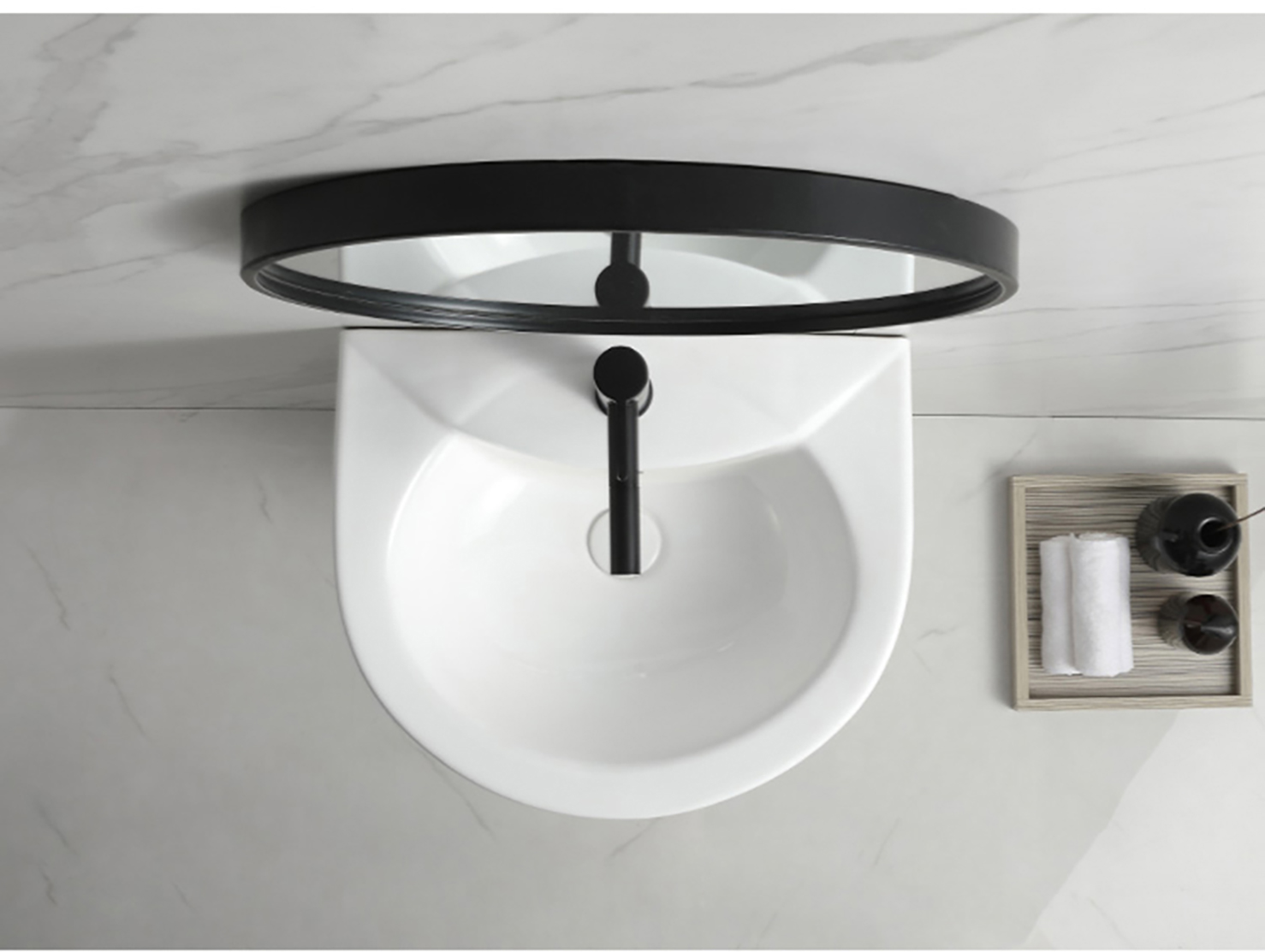 Marble Design Round Pedestal Sink Ceramic Modern Fancy Wash Basin Vasque Hotel Colonne Freestanding Sink (2)