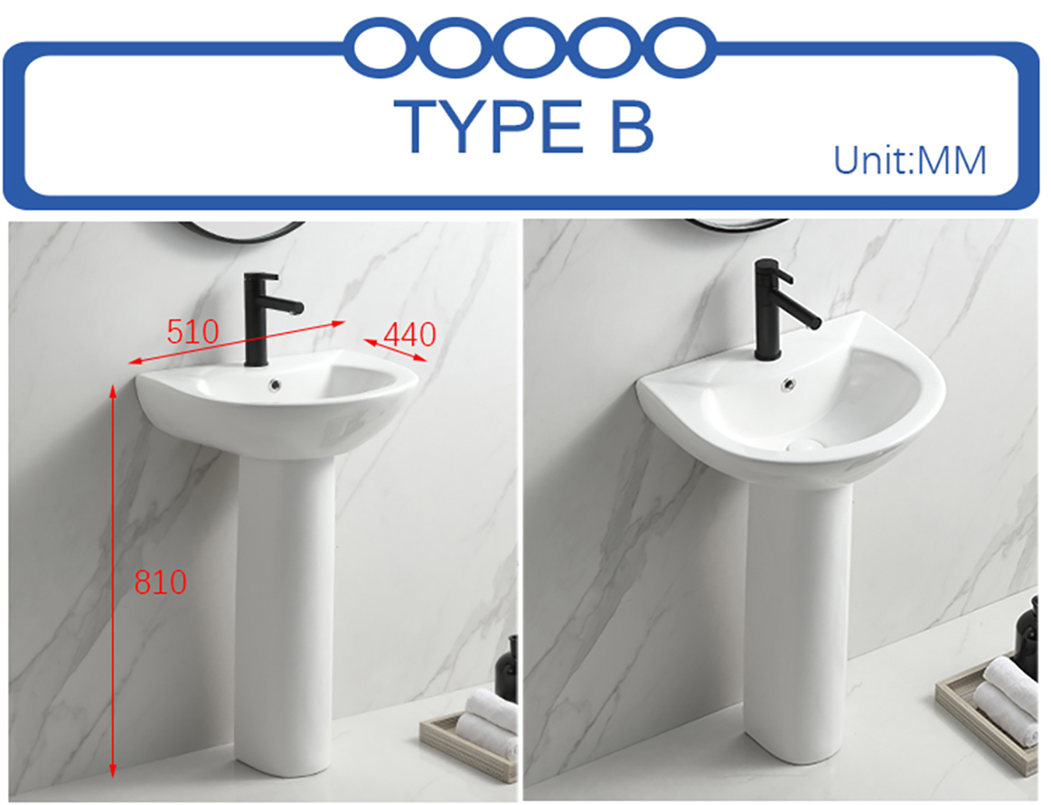 Marble Design Round Pedestal Sink Ceramic Modern Fancy Wash Basin Vasque Hotel Colonne Freestanding Sink (5)