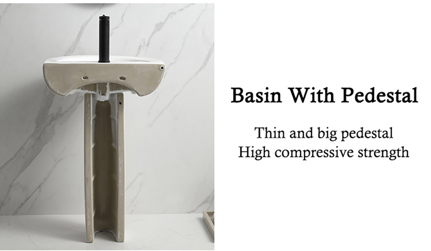 Marble Design Round Pedestal Sink Ceramic Modern Fancy Wash Basin Vasque Hotel Colonne Freestanding Sink (7)