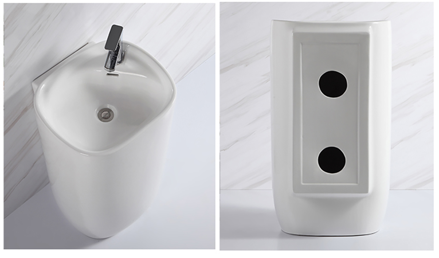 Modern Art Free Standing Ceramic Bathroom Sink Sanitary Wash Basin Keramik Waschbecken (2)