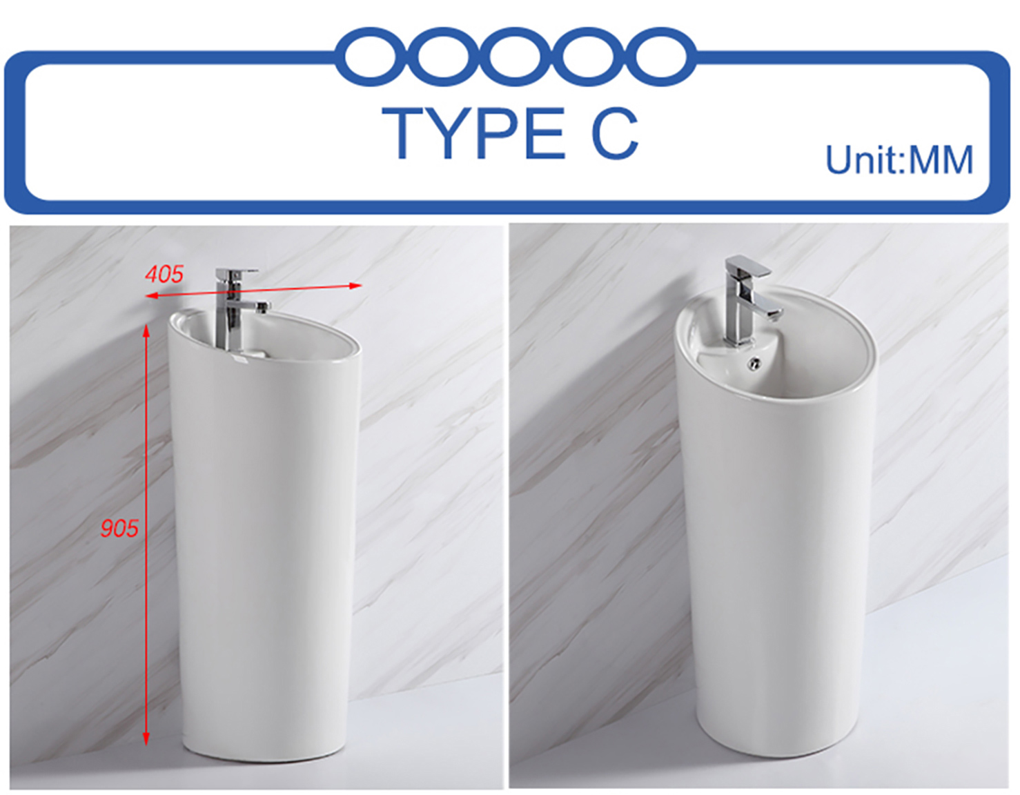 Modern Art Free Standing Ceramic Bathroom Sink Sanitary Wash Basin Keramik Waschbecken (5)