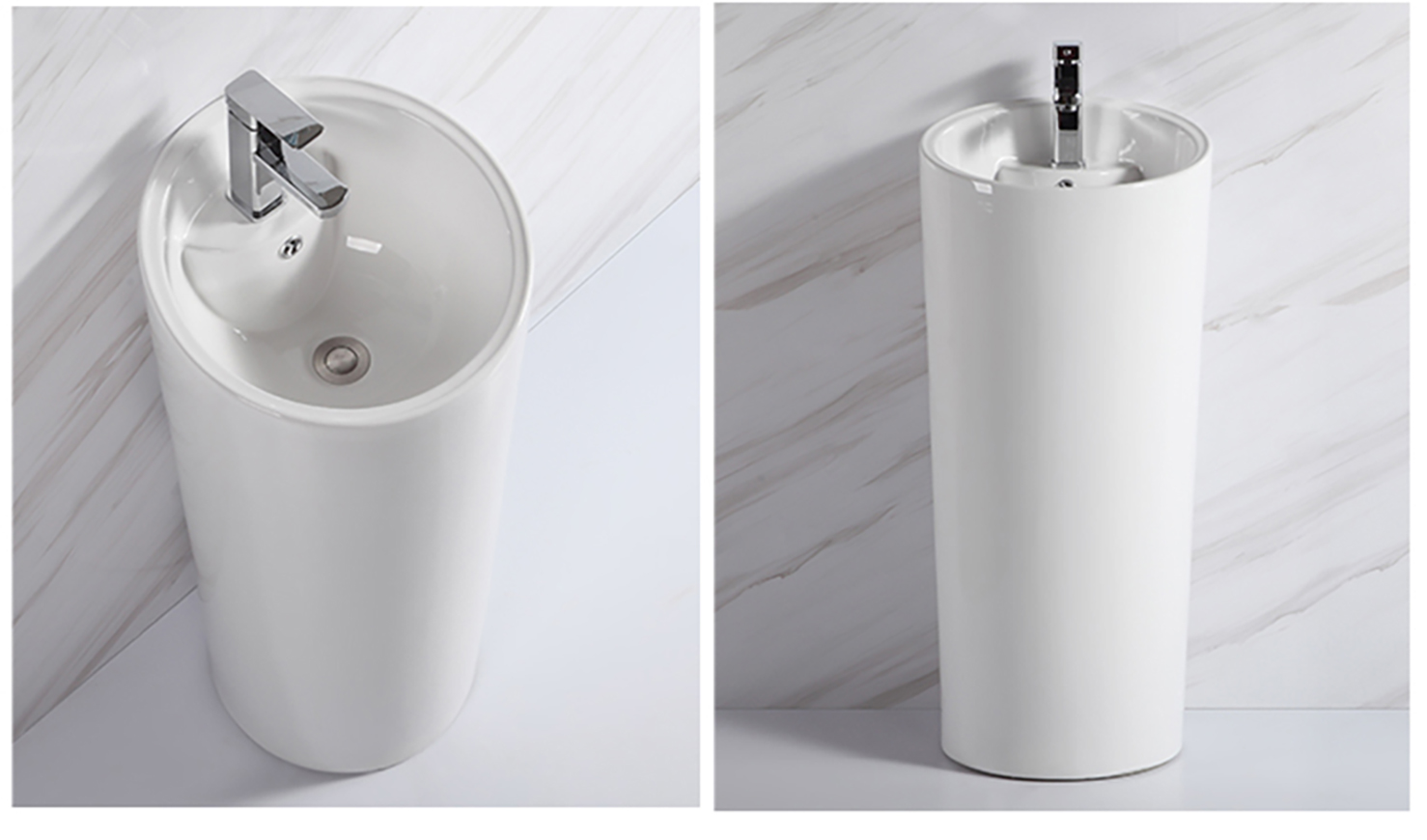 Modern Art Free Standing Ceramic Bathroom Sink Sanitary Wash Basin Keramik Waschbecken (6)