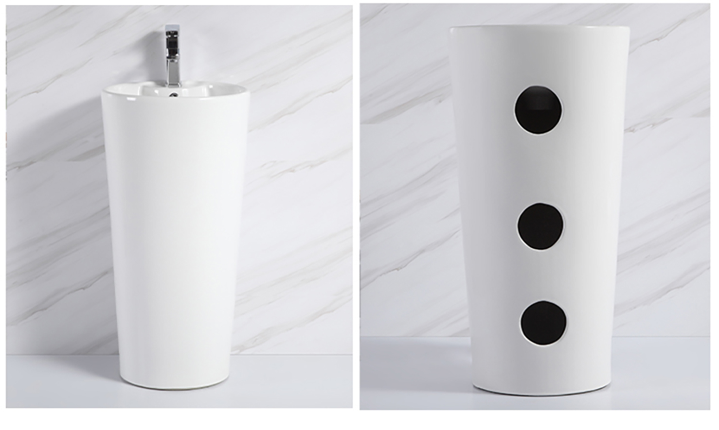 Modern Art Free Standing Ceramic Bathroom Sink Sanitary Wash Basin Keramik Waschbecken (8)